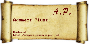 Adamecz Piusz névjegykártya